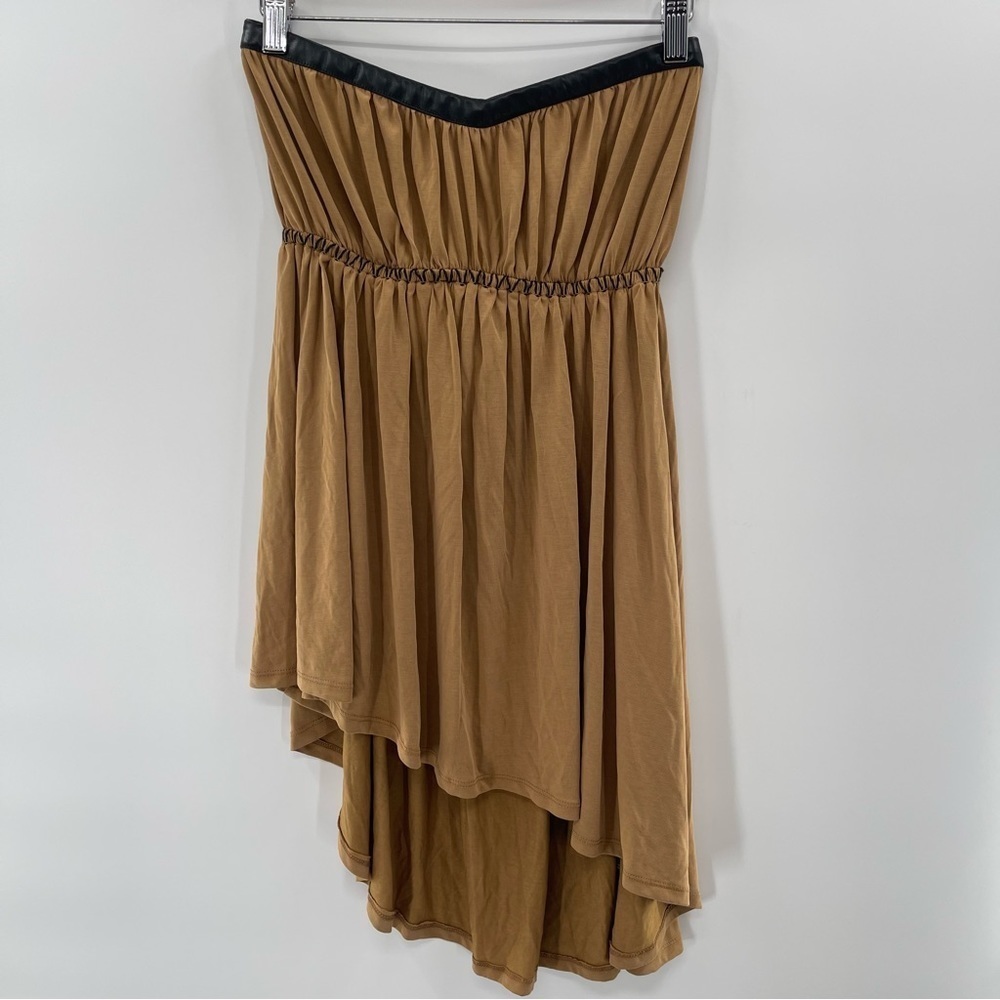 NWT Free People Grunge Strapless Asymmetrical Fairy Goblincore Faux Leather Top
